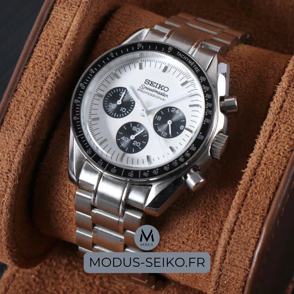 SEIKO MOD SPEEDMASTER | MOONWATCH NOIR BLANC