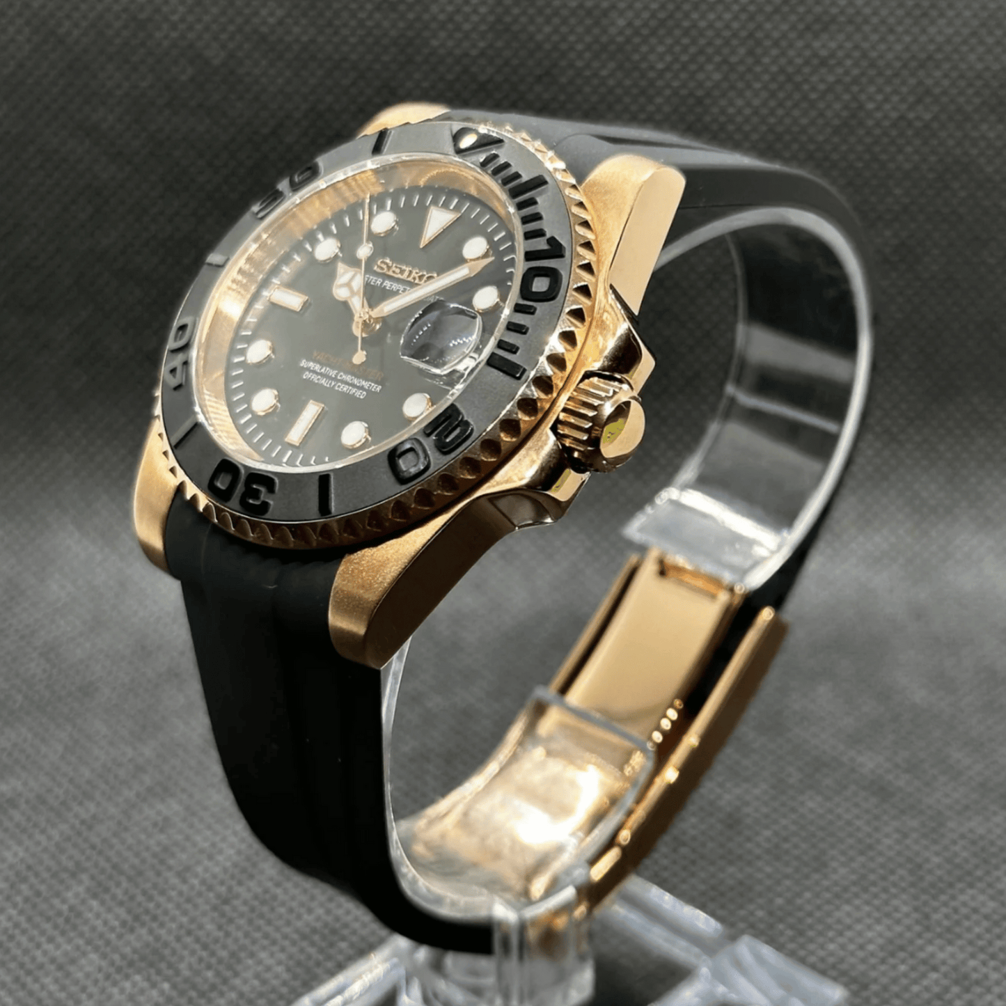 SEIKO MOD YACHTMASTER | OR ROSE NOIR