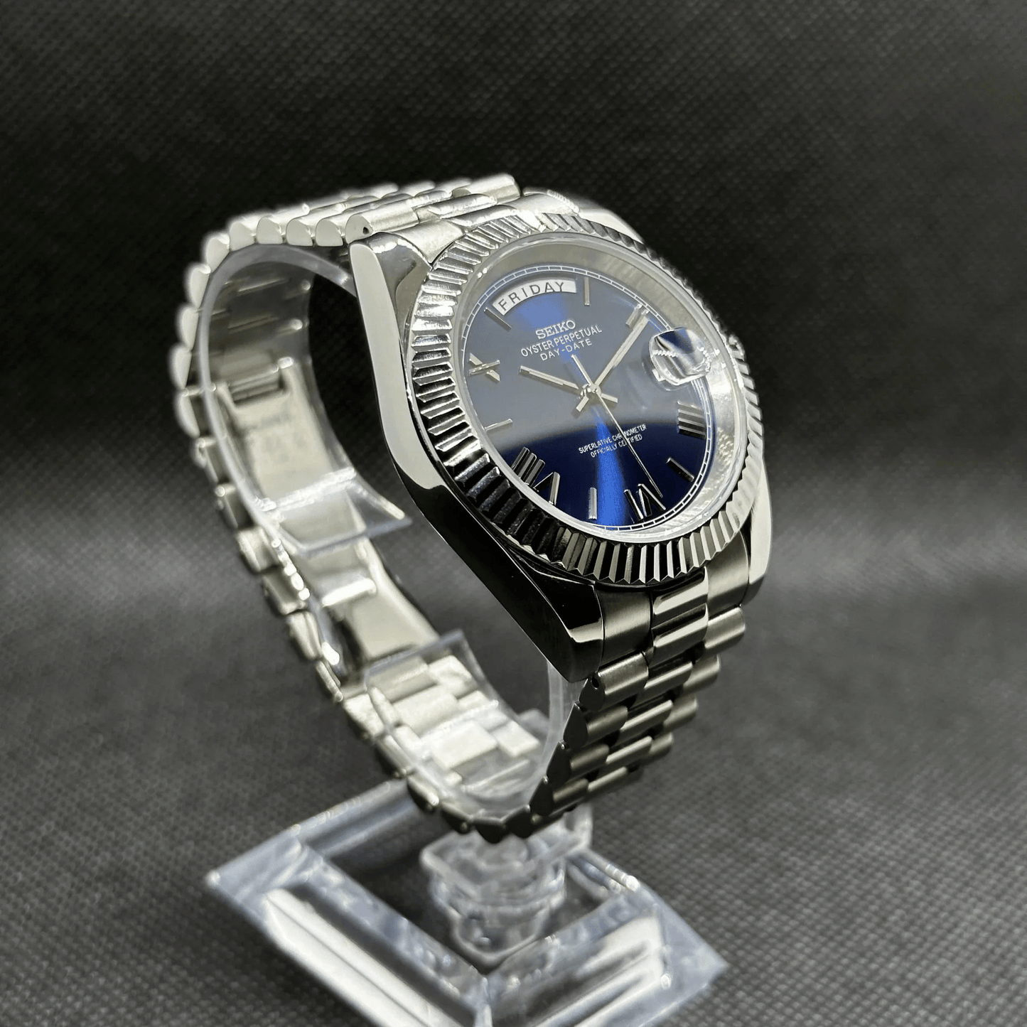 Seiko Mod Day Date Blue 36/40mm | Miyota 8285 Automatic