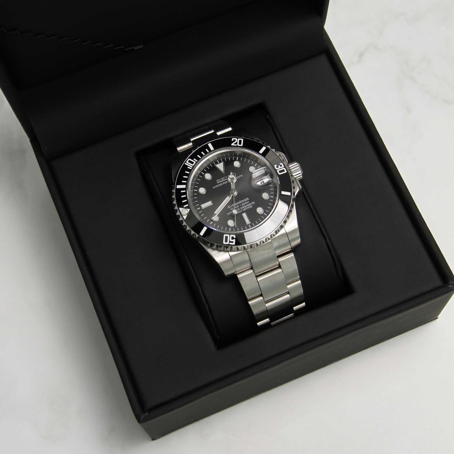 Seiko Mod Submariner Black Date 40mm - Custom Automatic Watch | NH35