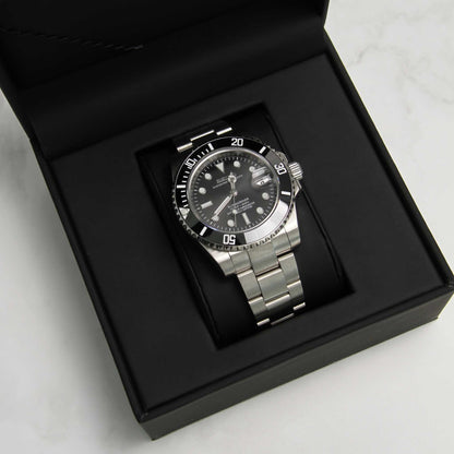 Seiko Mod Submariner Black Date 40mm - Custom Automatic Watch | NH35