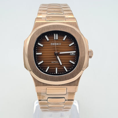 SEIKO MOD NAUTILUS | BROWN ROSE GOLD