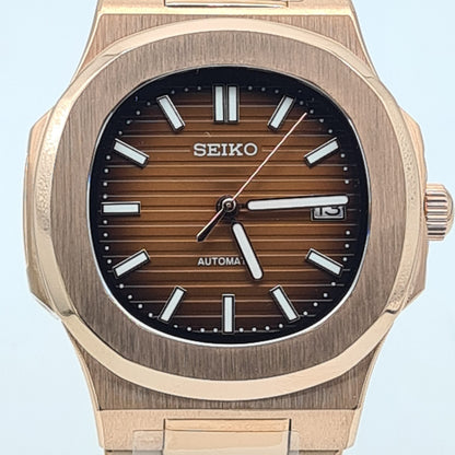 SEIKO MOD NAUTILUS | BROWN ROSE GOLD
