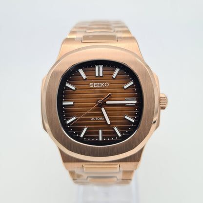 SEIKO MOD NAUTILUS | BROWN ROSE GOLD
