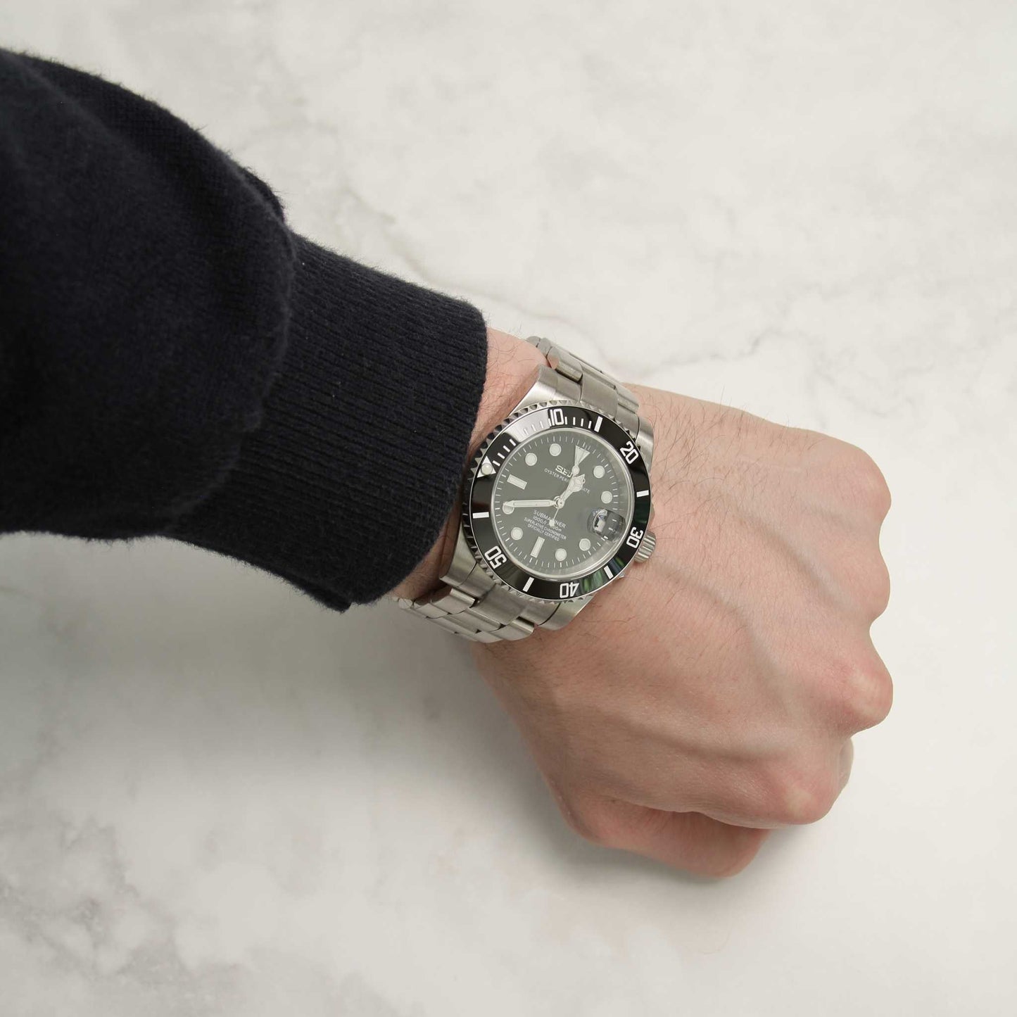 Seiko Mod Submariner Black Date 40mm - Custom Automatic Watch | NH35