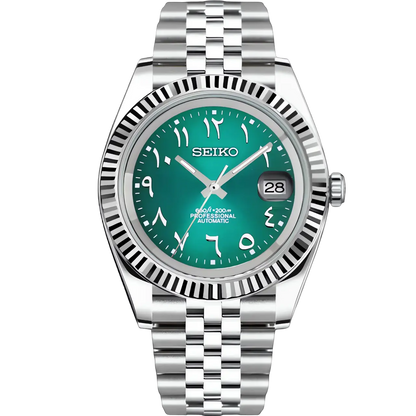 Seiko Mod Datejust Arabic Green 36/40mm