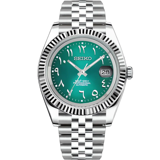 Seiko Mod Datejust Arabic Green 36/40mm