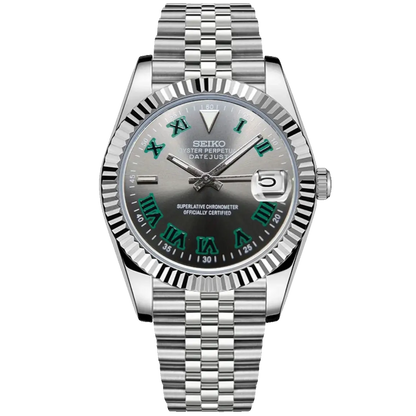 Seiko Mod Datejust Wimbledon Green Gray 36/40mm