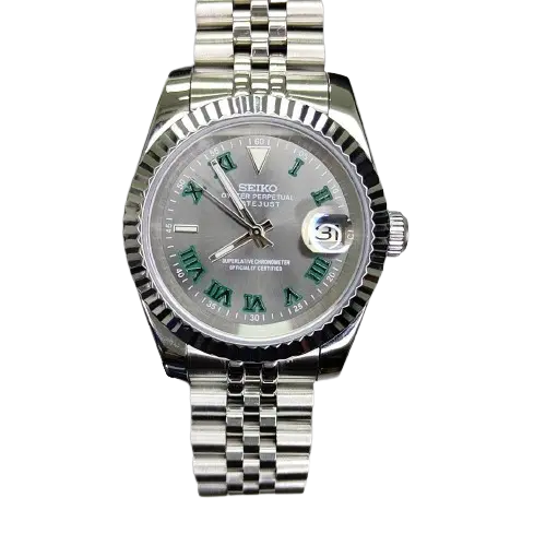Seiko Mod Datejust Wimbledon Vert Gris 36/40mm Modus Seiko
