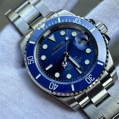 Seiko Mod Submariner Blue 40mm - Custom Automatic Watch | NH35