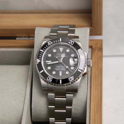 Seiko Mod Submariner Black Date 40mm - Custom Automatic Watch | NH35