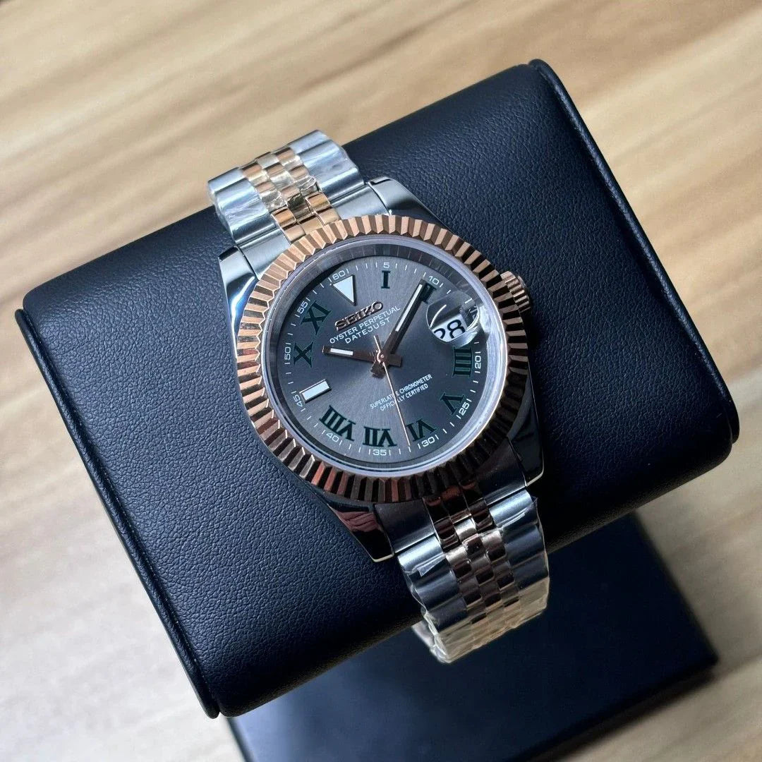 Seiko Mod Datejust Wimbledon Two Tone - Custom Automatic Watch | NH35
