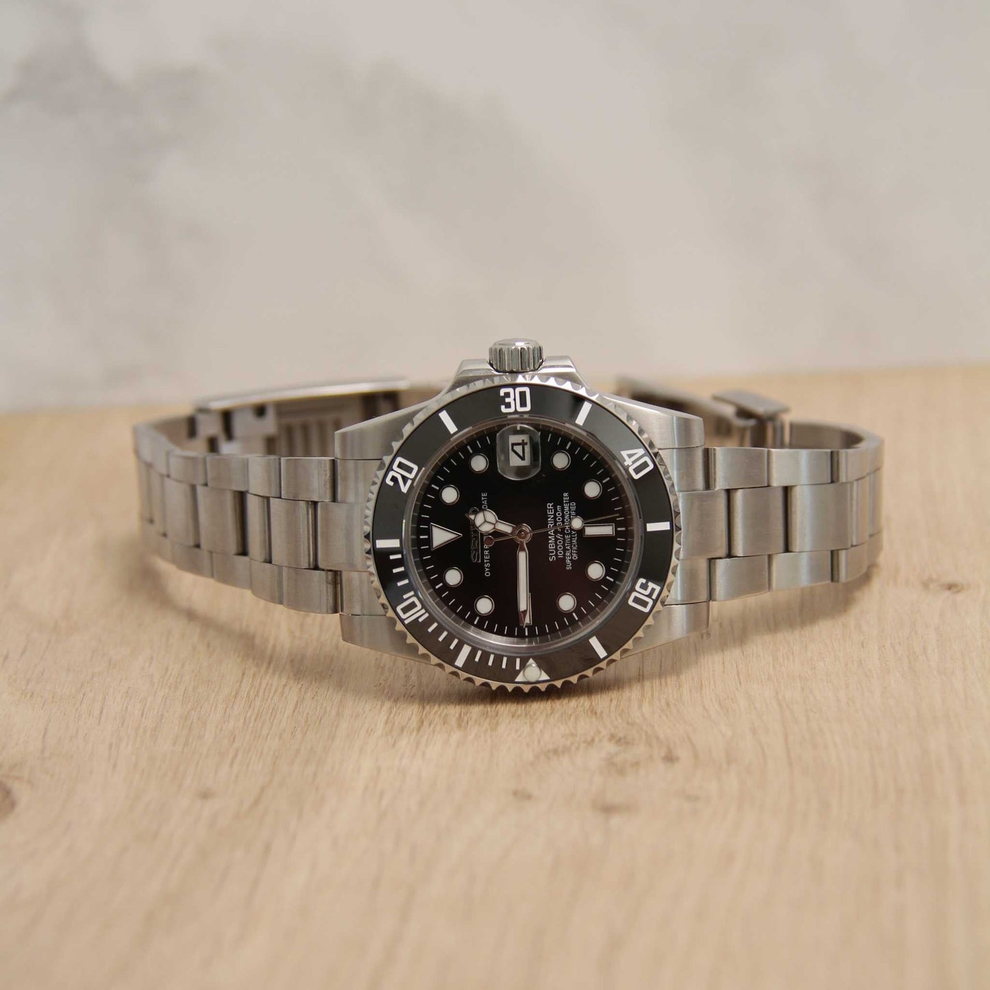 Seiko Mod Submariner Black Date 40mm - Custom Automatic Watch | NH35