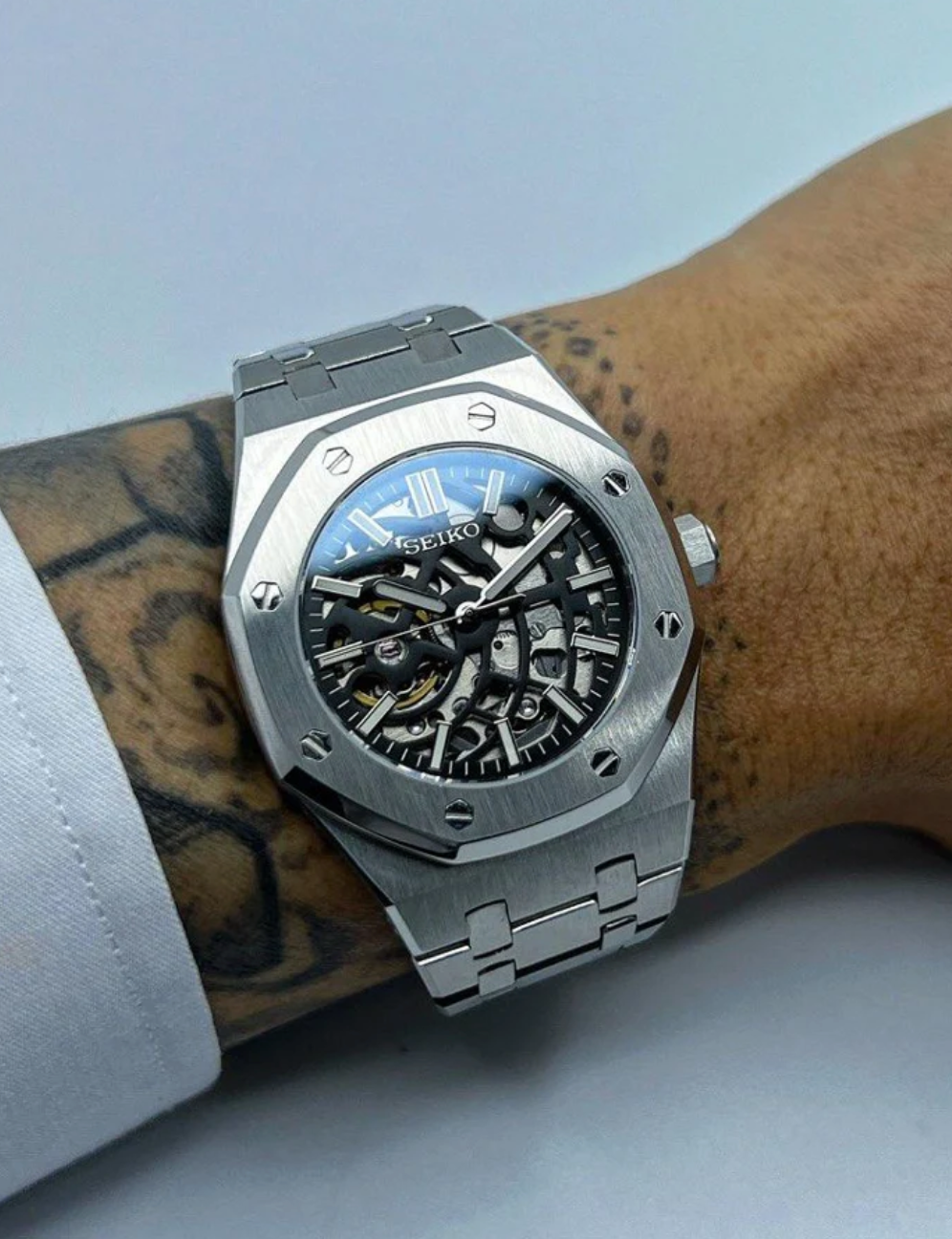 SEIKO MOD ROYAL OAK | SQUELETTE NOIR