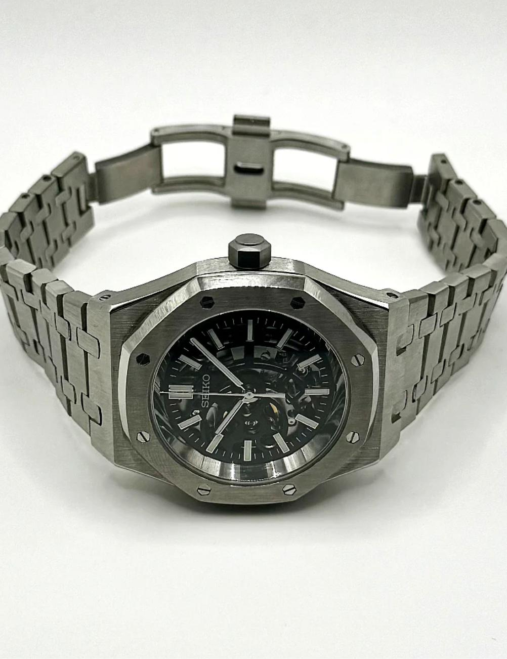 SEIKO MOD ROYAL OAK | SQUELETTE NOIR