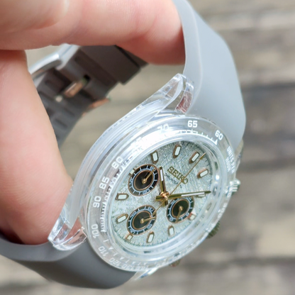 Seiko Mod Daytona VK63 Oysterflex Gray 40mm