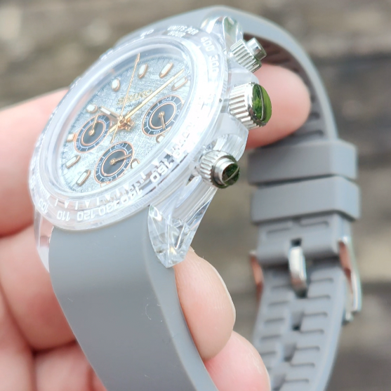 Seiko Mod Daytona VK63 Oysterflex Gray 40mm