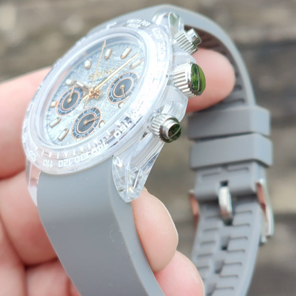 Seiko Mod Daytona VK63 Oysterflex Gray 40mm