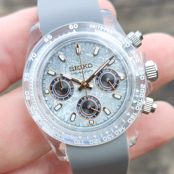 Seiko Mod Daytona VK63 Oysterflex Gray 40mm