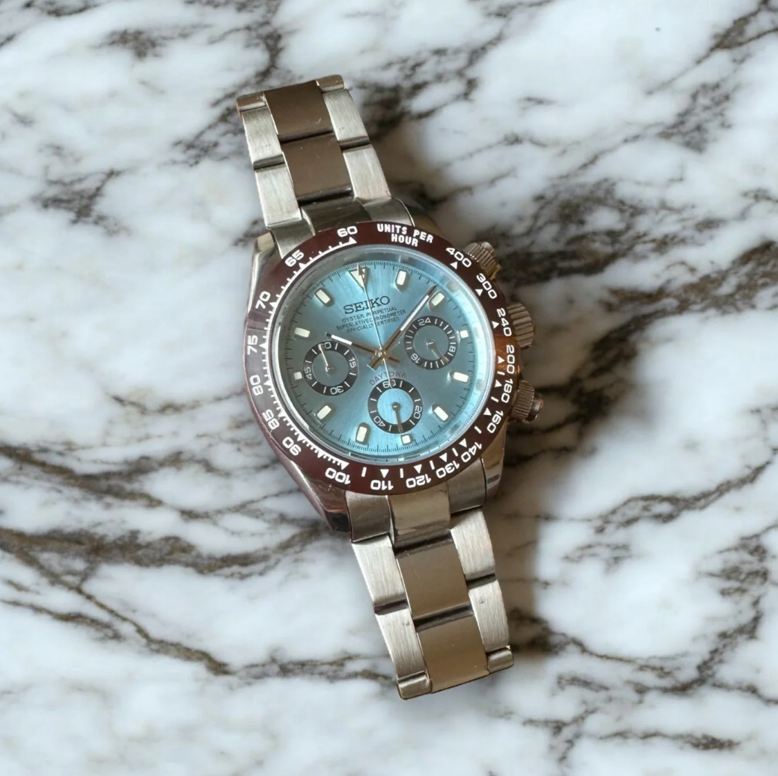 Seiko Mod Daytona Sky Blue 40mm