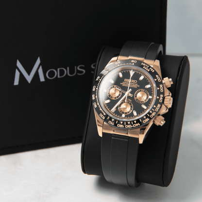 Seiko Mod Daytona Oysterflex Rose Gold 40mm - Custom Automatic Watch | VK63