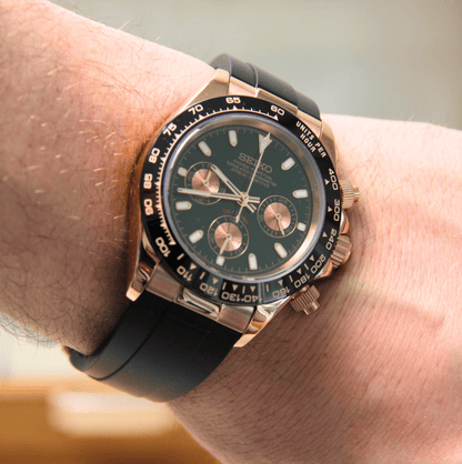 Seiko Mod Daytona Oysterflex Rose Gold 40mm - Custom Automatic Watch | VK63