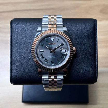 Seiko Mod Datejust Wimbledon Two Tone - Custom Automatic Watch | NH35