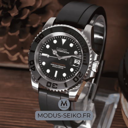 SEIKO MOD YACHTMASTER | SILVER BLACK
