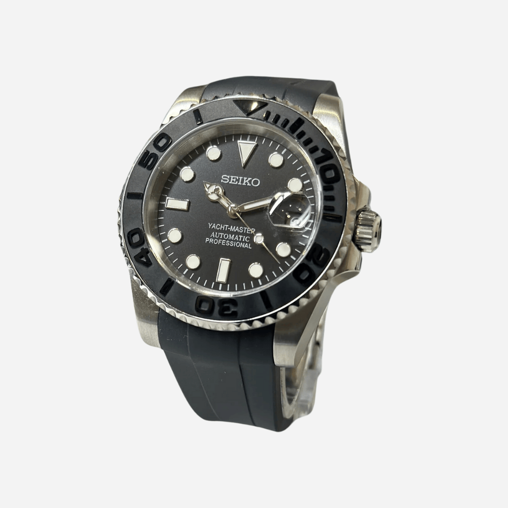SEIKO MOD YACHTMASTER | SILVER BLACK