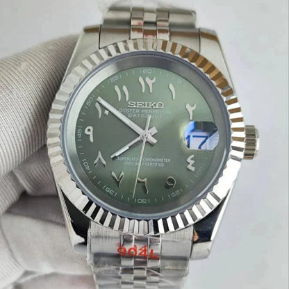 Seiko Mod Datejust Khaki Arabic 36/40mm - Automatic Watch | NH35