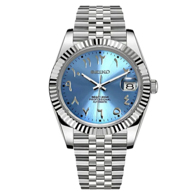 SEIKO MOD DATEJUST | ARABIC BLUE