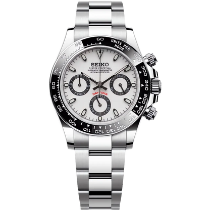 Seiko Mod Daytona Panda Black White 40mm