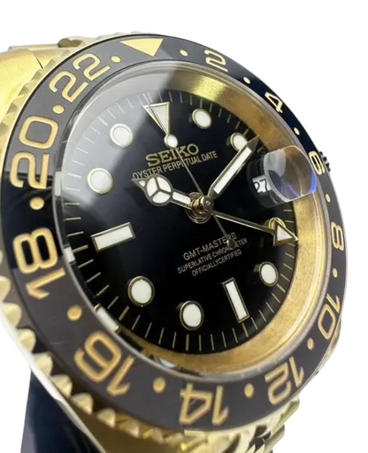 Seiko Mod GMT “Bruce Wayne" Or Noir 40mm Modus Seiko