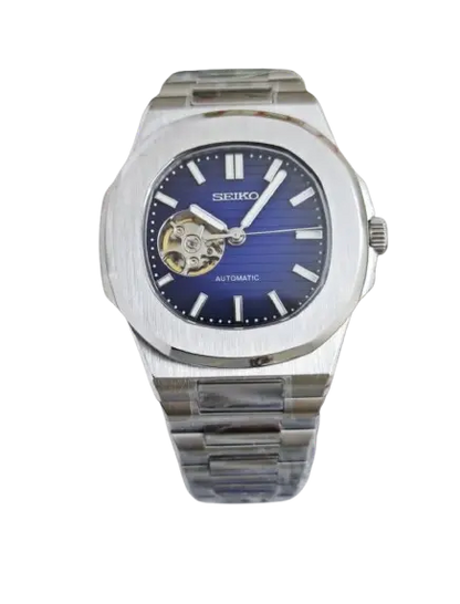 Seiko Mod Nautilus Bleu Coeur Ouvert 40mm Ma boutique