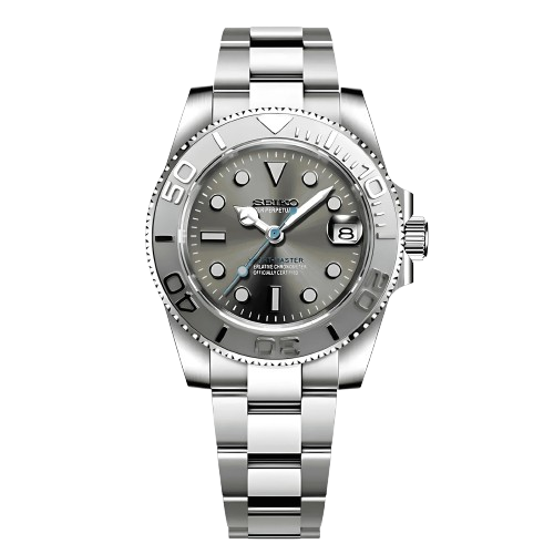 Montre Seiko Mod Yachtmaster gris bleu avec cadran gris – mouvement automatique robuste NH35