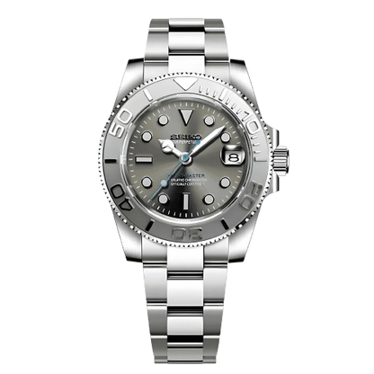Montre Seiko Mod Yachtmaster gris bleu avec cadran gris – mouvement automatique robuste NH35