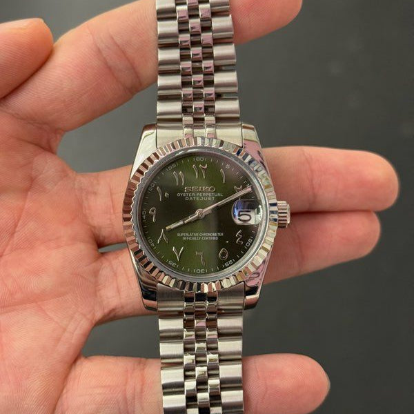 Seiko Mod Datejust Khaki Arabic 36/40mm - Automatic Watch | NH35