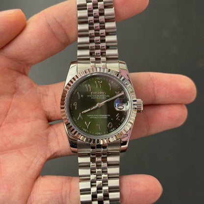 Seiko Mod Datejust Khaki Arabic 36/40mm - Automatic Watch | NH35