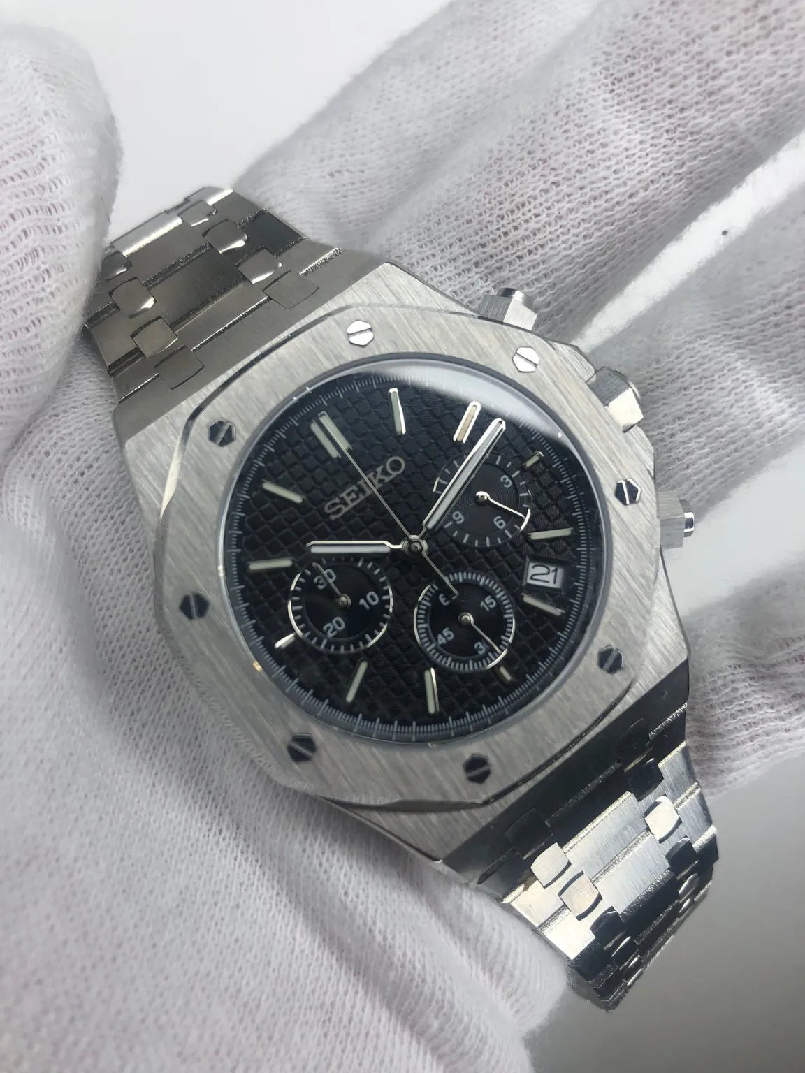 SEIKO MOD ROYAL OAK | CHRONOS NOIR