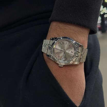 SEIKO MOD DATEJUST | GREY ROMAN NUMERAL