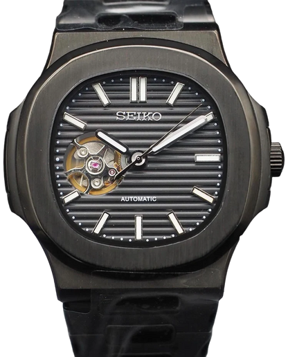 SEIKO MOD NAUTILUS | BLACK SKELETON