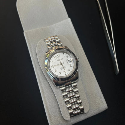 SEIKO MOD DATEJUST | ARABIC SILVER GREY