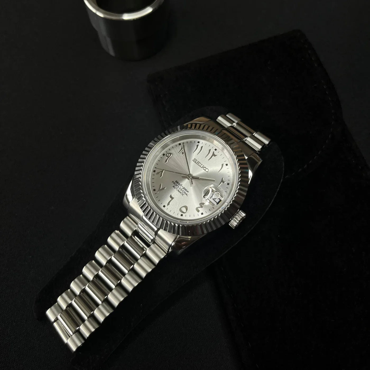 SEIKO MOD DATEJUST | ARABIC SILVER GREY