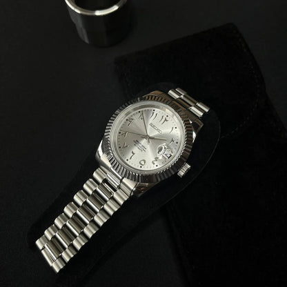 SEIKO MOD DATEJUST | ARABIC SILVER GREY