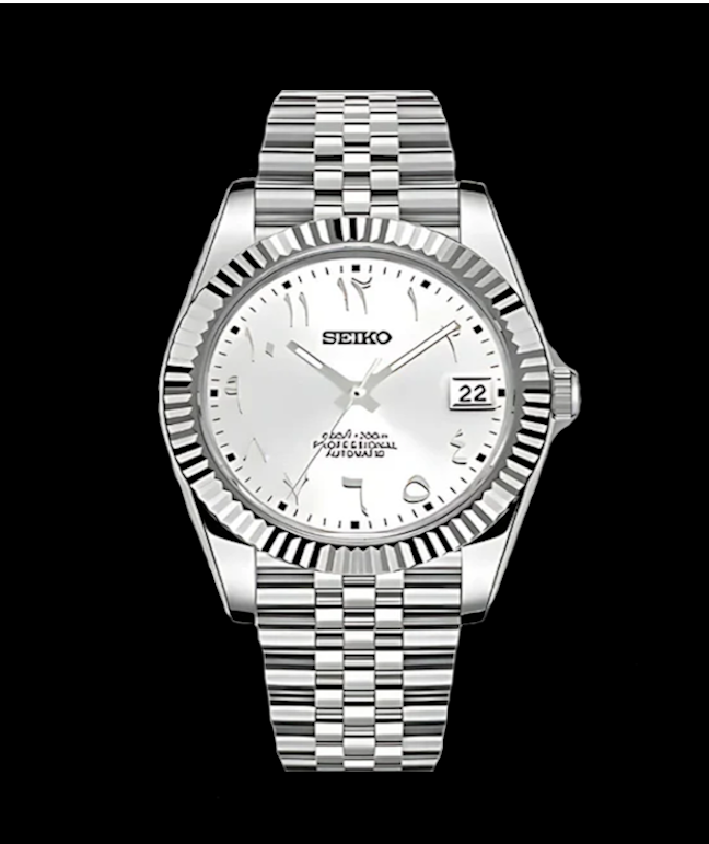 SEIKO MOD DATEJUST | ARABIC SILVER GREY