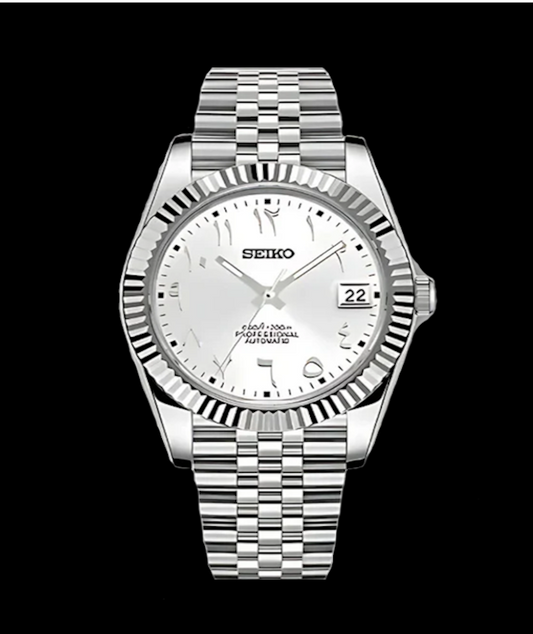 SEIKO MOD DATEJUST | ARABIC SILVER GREY