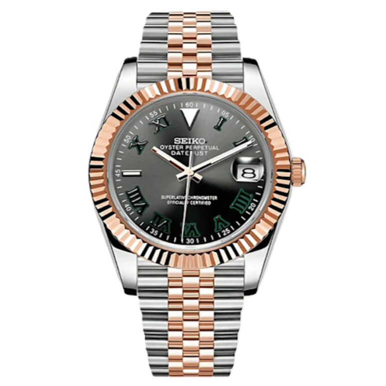 Seiko Mod Datejust Wimbledon Two Tone - Custom Automatic Watch | NH35