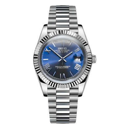 Seiko Mod Day Date Blue 36/40mm | Miyota 8285 Automatic