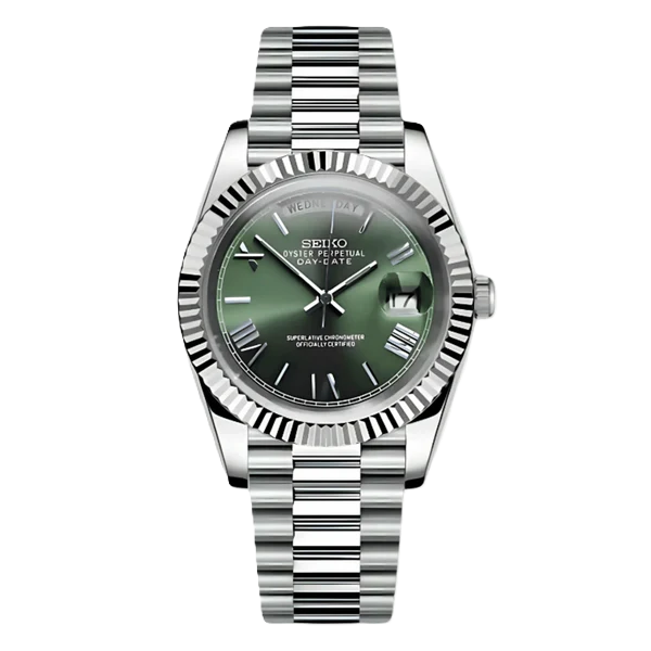 Seiko Mod Day Date Olive Green 36/40mm | Miyota 8285 Automatic