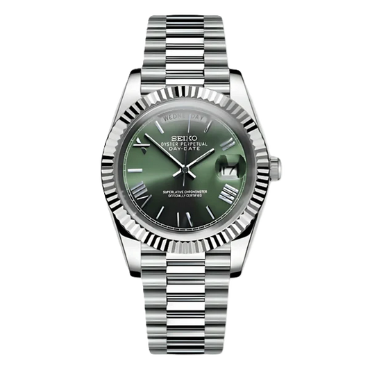 Seiko Mod Day Date Olive Green 36/40mm | Miyota 8285 Automatic